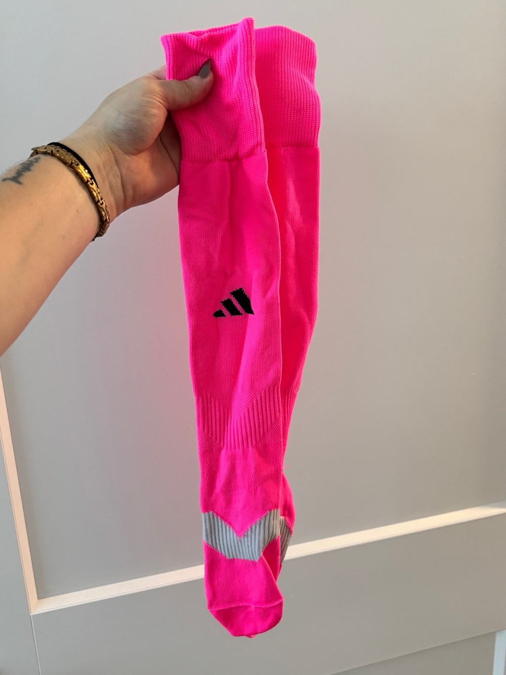 Adidas Pink Athletic Soccer Socks (size medium, 7-8.5)